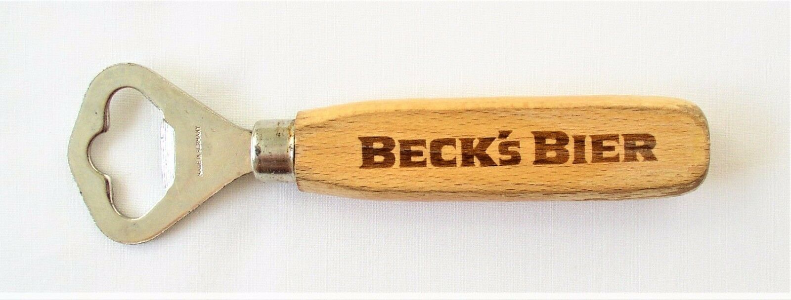 Vintage 1980s Becks German Beer Bier Wood Metal Bottle Opener Excellent Cond