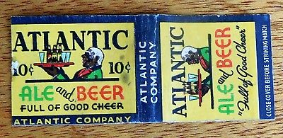 1940's MATCH BOOK COVER- ATLANTIC 10 c BEER - ATLANTIC BREWERIES ORLANDO ATLANTA
