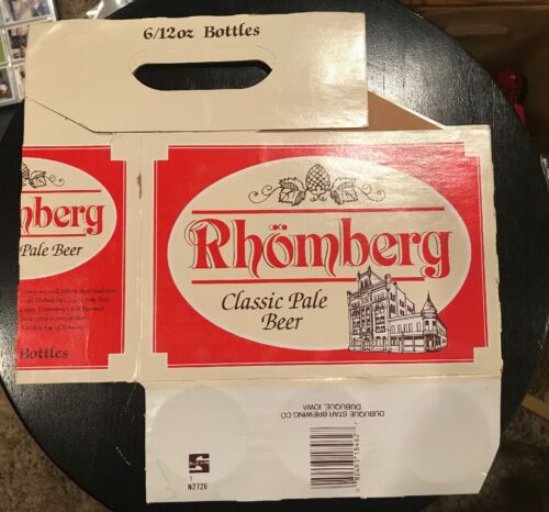 Rare Rhomberg Beer Classic Pale Beer Six pack Bottle Holder Dubuque Star Brewing