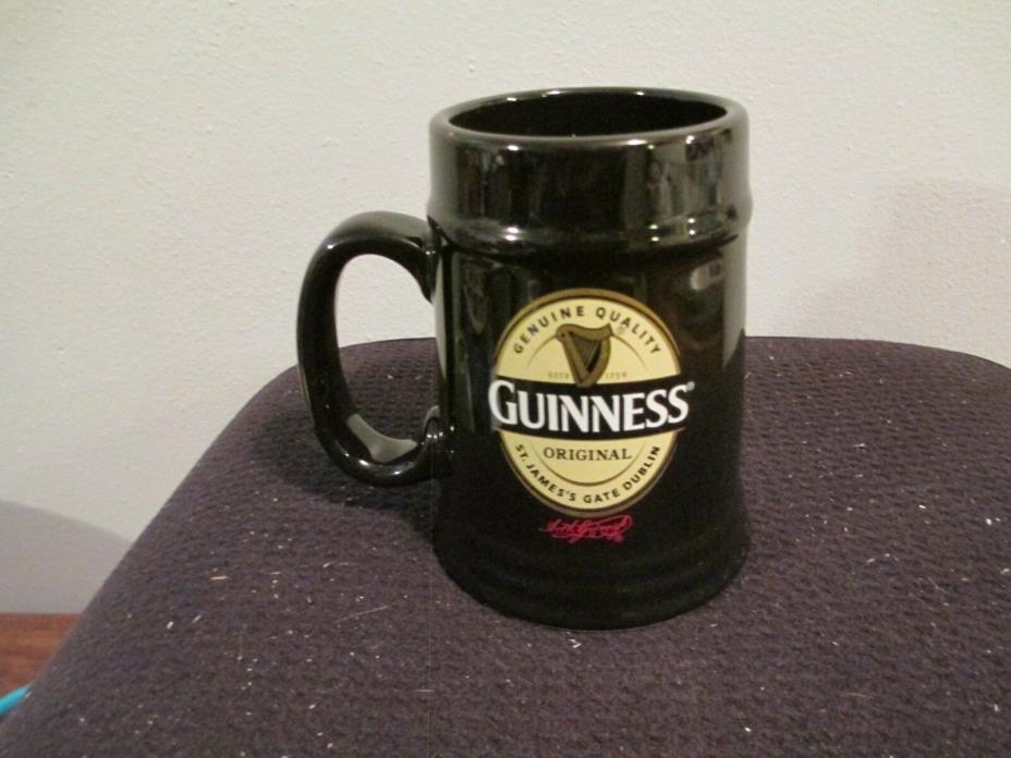 Guinness ORIGINAL mug black 20 oz-nice graphics, EUC-FREE SHIPPING