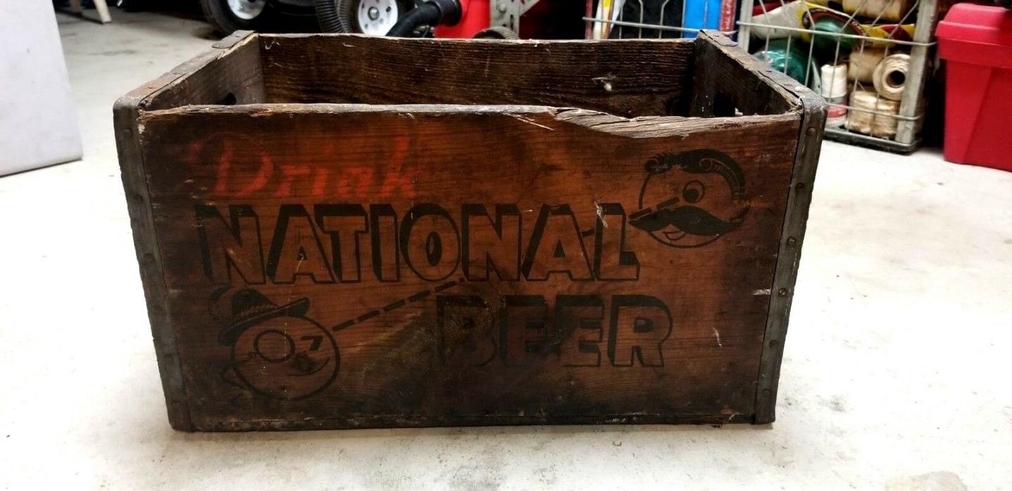 ANTIQUE USA DRINK NATIONAL BEER BAR BREWERY NATY BOH FACE WOOD CRATE BALT.MD