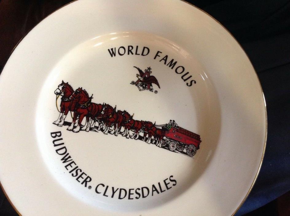 World Famous Budweiser Clydesdale Gold Trimmed Plate  amazing detail