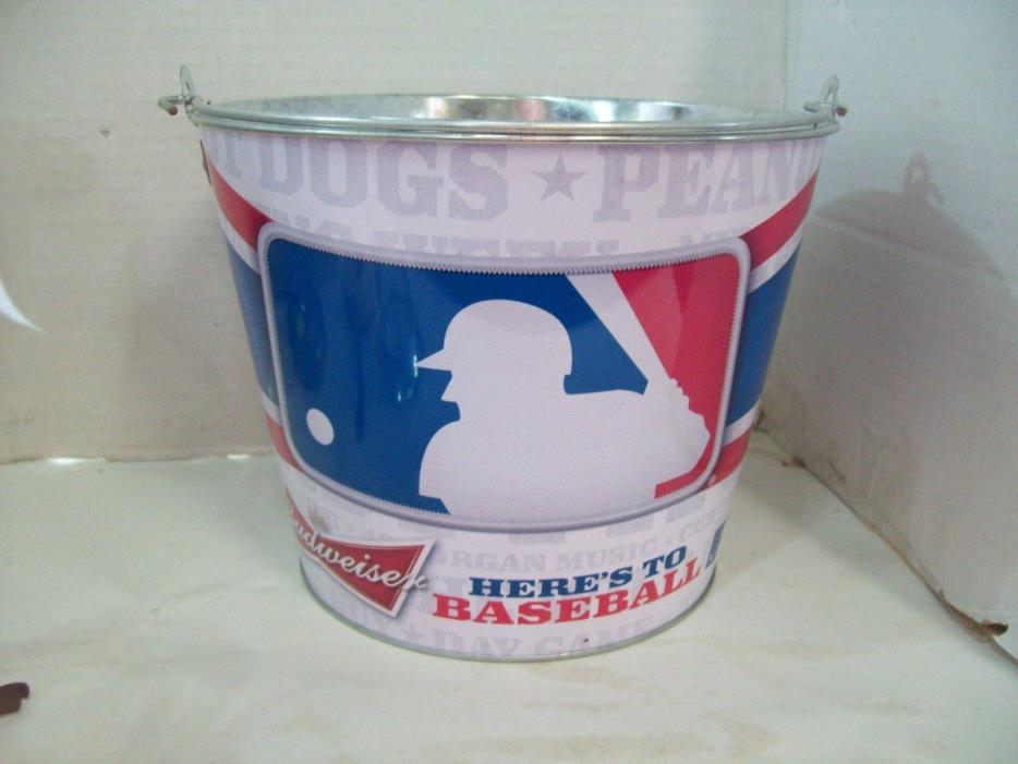 Budweiser Beer MLB Baseball Bucket Pail Ice Bucket Free Shipping E9