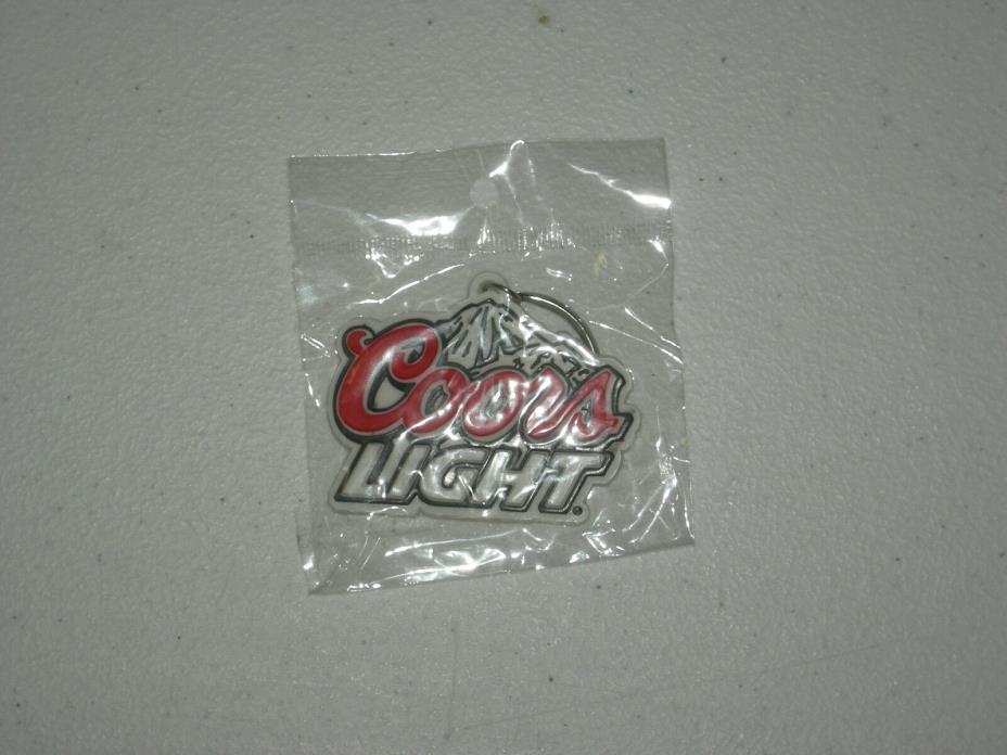 COORS LIGHT RUBBER KEYCHAIN - MOUNTAINS & LOGO - NEW IN THE PACKAGE