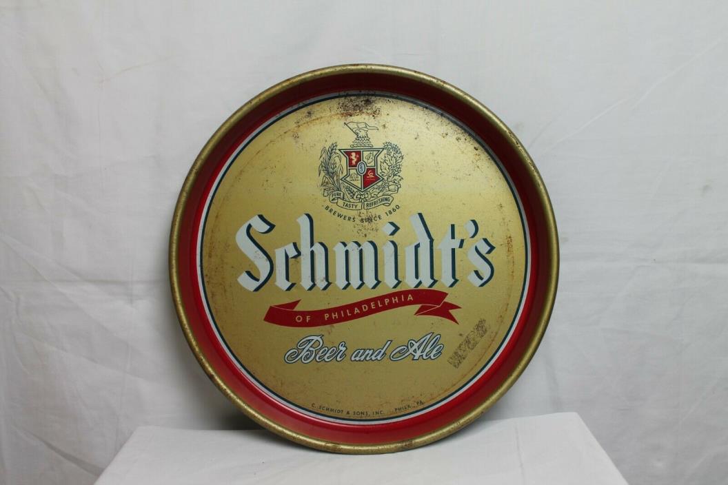 antique schmidts beer tip tray