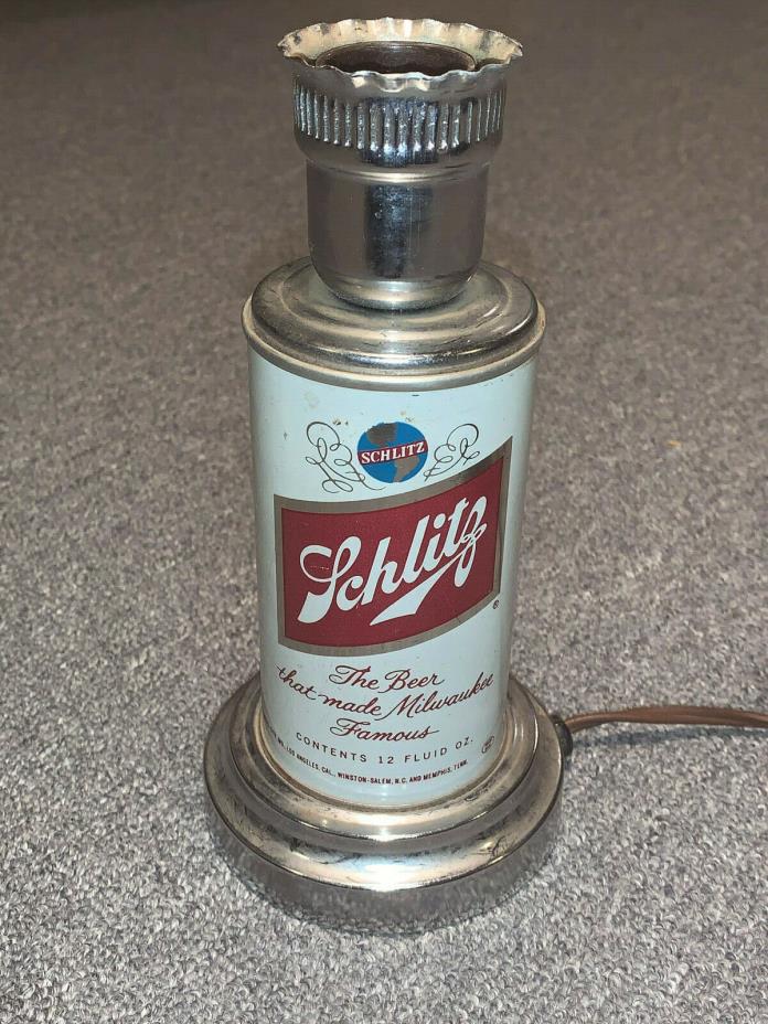 Vintage Schlitz Beer Lamp 1969 Brewing Milwaukee WI TESTED WORKS Can Bottle
