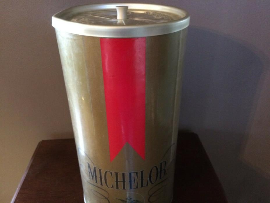 Vintage 70's Michelob beer cooler gold/ red shaped like a beer can 14