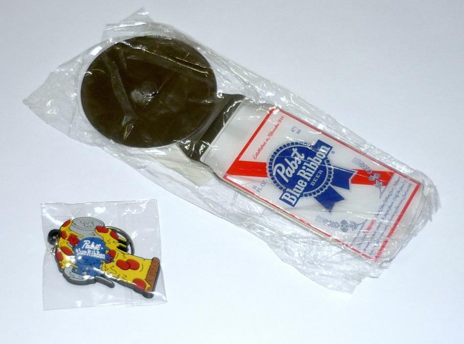 Pabst Blue Ribbon Beer PBR ART Limited Edition Pizza Cutter + Oven Mit Key Chain