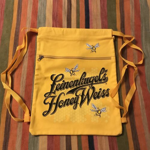 LEINENKUGEL HONEY WEISS Yellow Backpack Canvas Tote Bag BEER Advertising