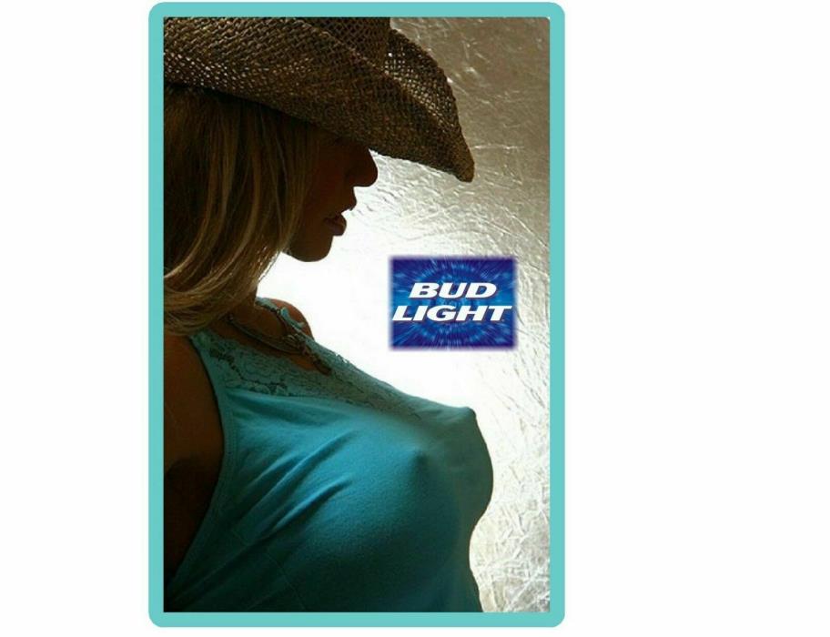 Large Budlight Cowgirl Refrigerator / Tool Box Magnet Ad  7