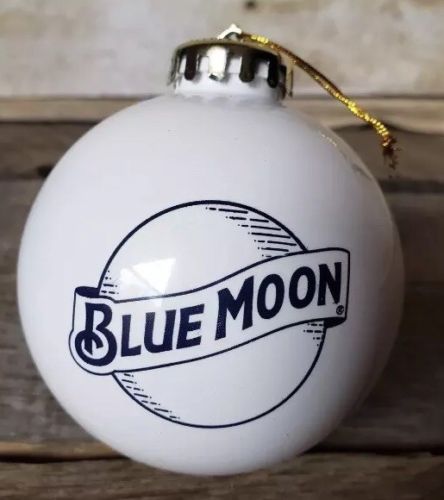 Blue Moon Beer Ale Brewery Christmas Tree Holiday Ornament Ball - White NEW