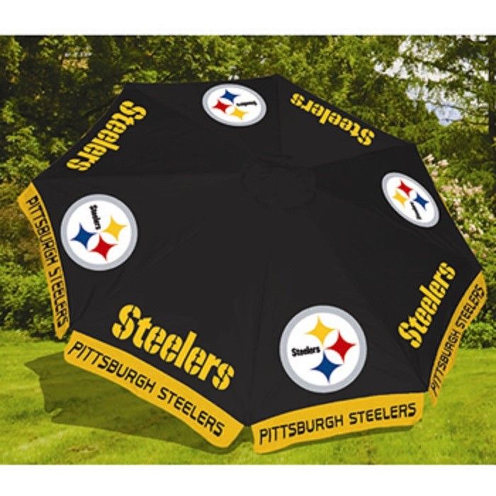 PITTSBURGH STEELERS NFL FOOTBALL 9 ft UMBRELLA MARKET PATIO STYLE NEW HUGE