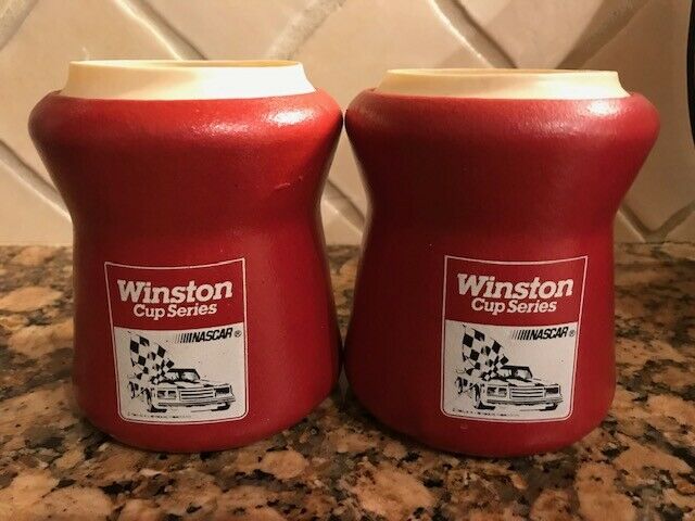 2 Vintage Red NASCAR Winston Cup Series Drink Holders Koozies Huggies