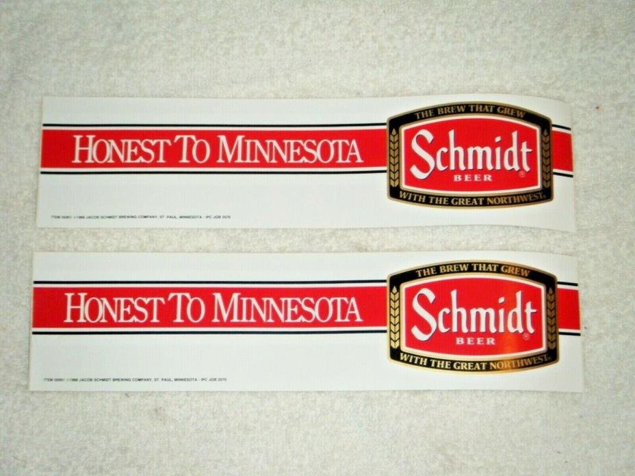 2 Schmidt Beer bumper stickers/decals 1988 vinyl