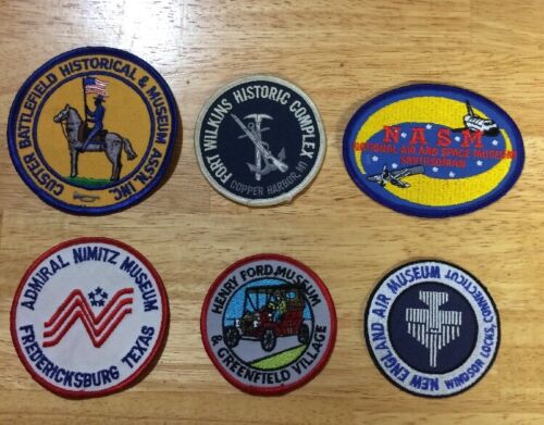 Set Of 6 Vintage 1980s Museum Patches