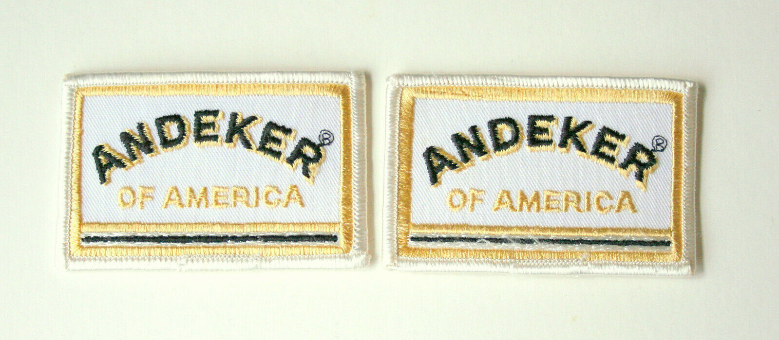 2 Andeker of America Lager Beer Cloth Patch New NOS PBR Pabst Blue Ribbon