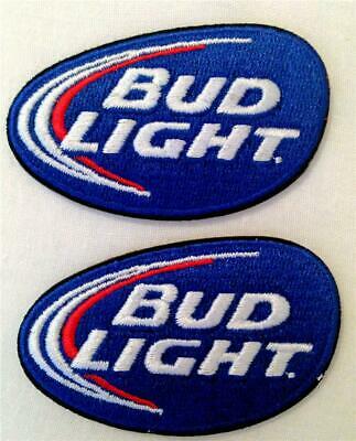 Bud Light Beer Patches Set of 2 Iron On 2.5