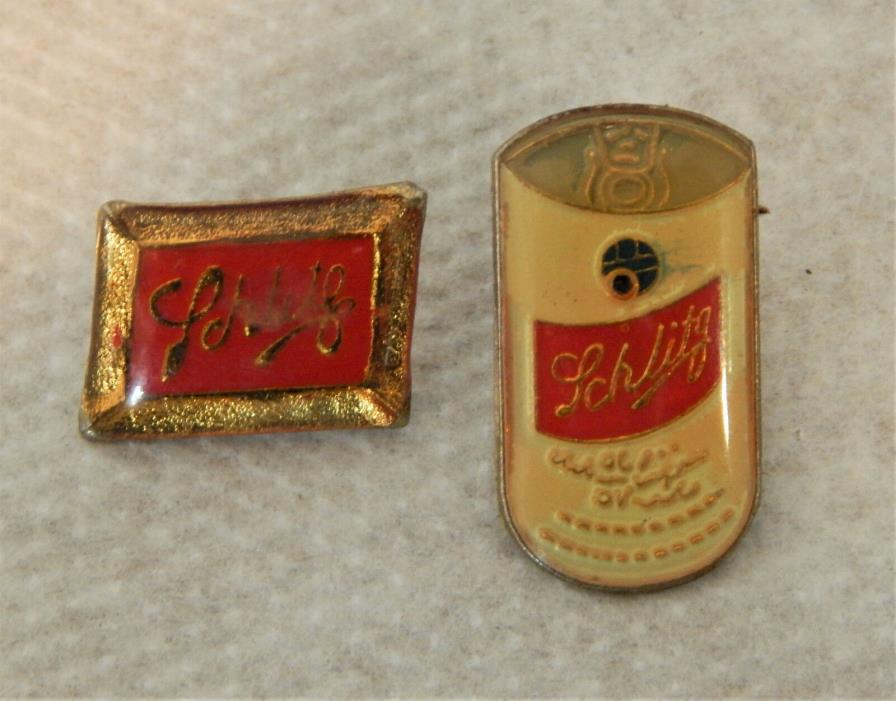 (2) 1980's Schlitz Beer  Lapel Enamel Pins