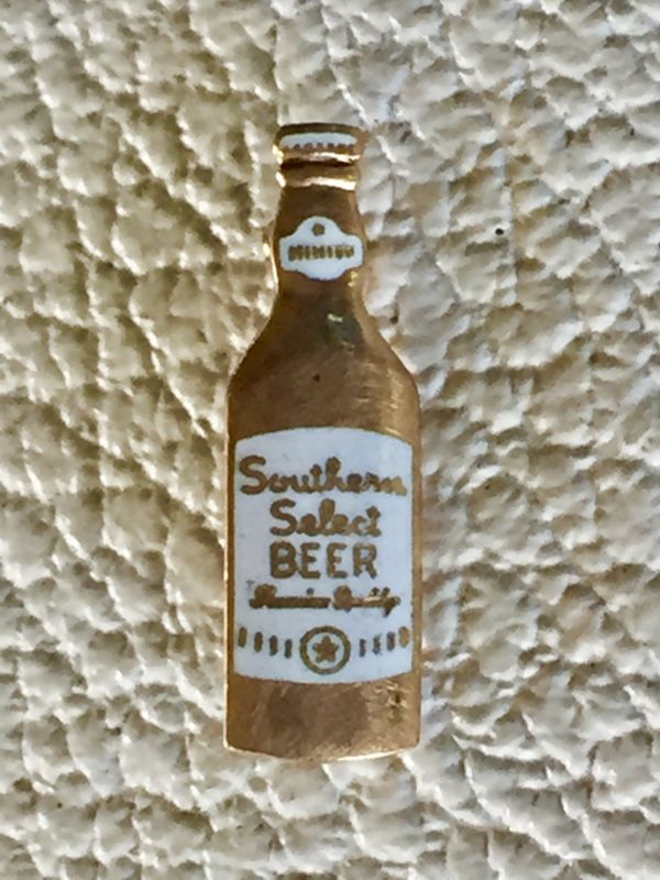 10K Gold Pin Southern Select Beer Bottle Figural Advertising Service Galveston