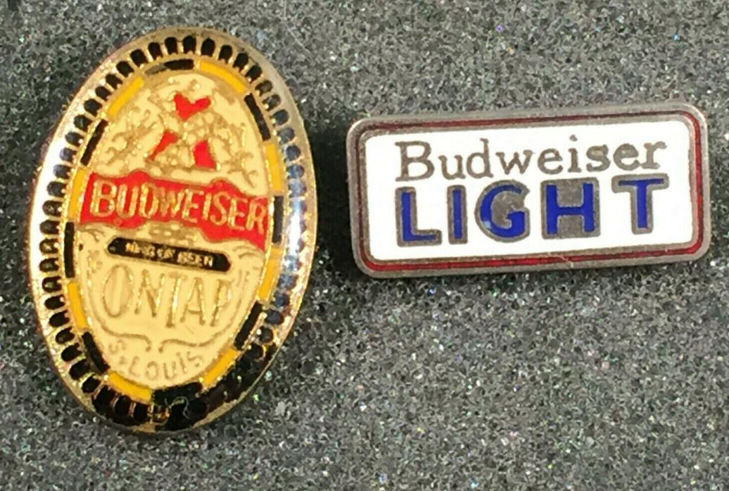 Budweiser on Tap & Budweiser Light Beer Lapel Hat Pins Clutch Back