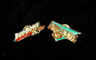 7 Vtg Budweiser Bud Light Bowl X Ten 2000 Super Bowl Lapel Pin & Bud Bowl 6 Lot