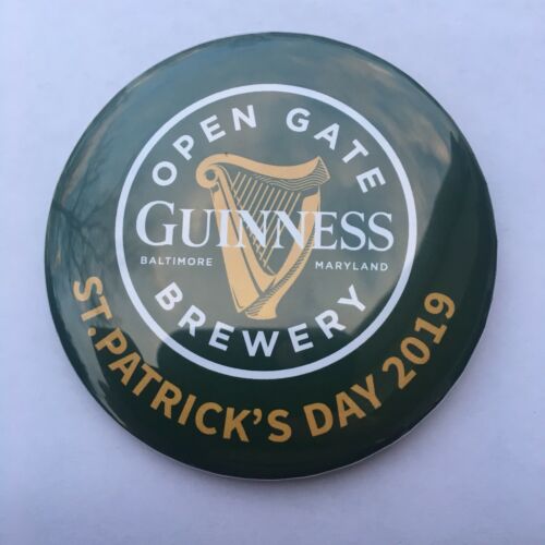 Guinness Brewery Baltimore St Patricks Day 2019 Button Pin Open Gate Inaugural