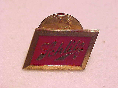 Schlitz Beer Pin Vintage Hat Tack Lapel Pin Red Enamel 5/8