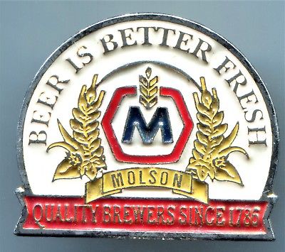 MOLSON QUALITY BREWERS SINCE 1786 Vintage BEER PIN PINBACK ÉPINGLETTE