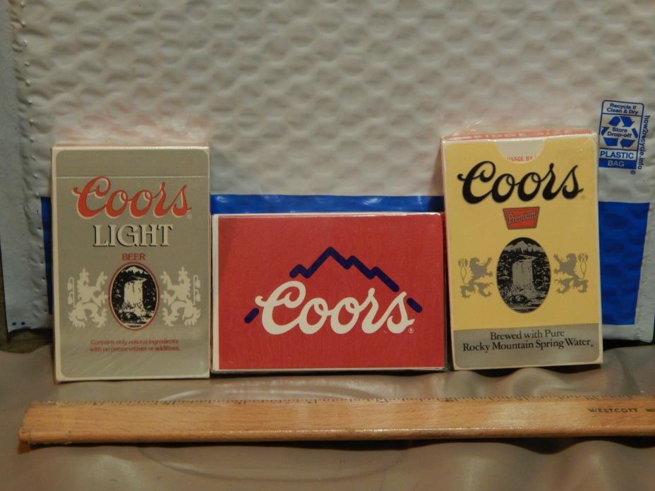 Coors Brewing Co. [Golden, CO] Beer Playing Cards (3 Decks) New Sealed Ltd Brew
