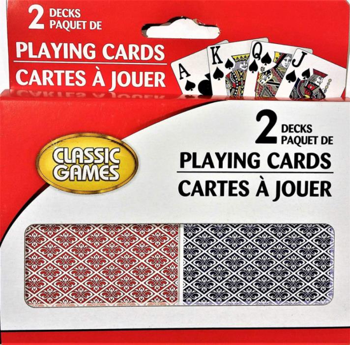 Classic Games Playing Cards, 2 Decks