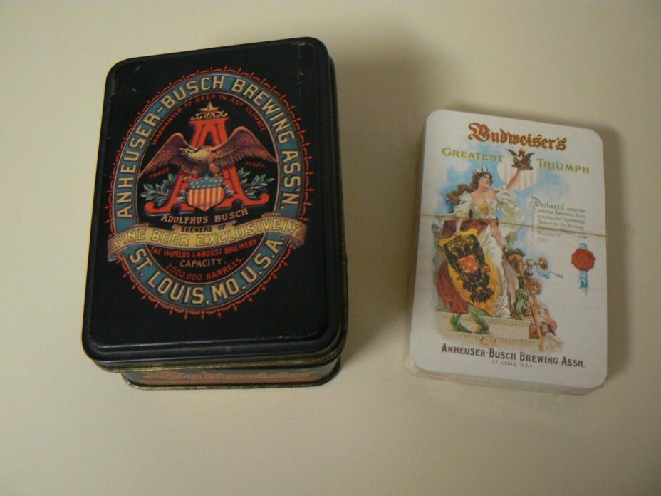Budweiser Classic Playing Cards in Collector Tin with 1 Deck of Cards Sealed