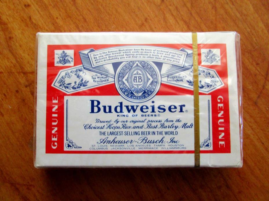 BUDWEISER PLAYING CARDS Classic Bud Logo Standard Card Deck BUD CARDS Sealed NEW