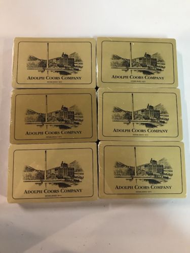 6-Vintage sealed Adolph Coors Company Playing Cards NEW! FREE SHIPPING! 6 Decks