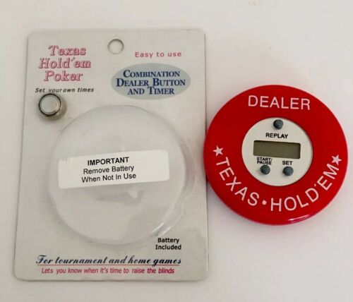 Texas Holdem Dealer Button With Digital Timer - Poker -Brand New - Free Shipping