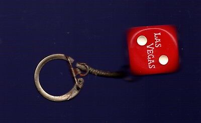 Authentic Vintage Souvenir Las Vegas Die Key Chain - Free Shipping!