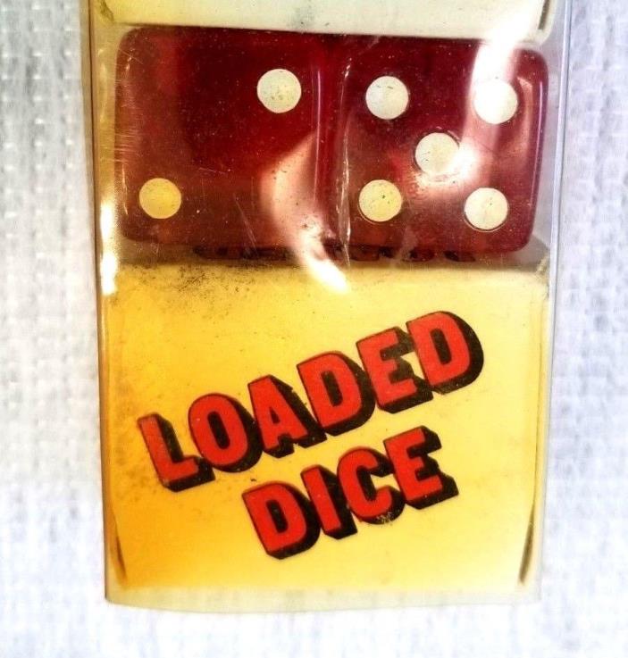 VINTAGE LOADED DICE Red Pair Guaranteed to roll 7 or 11 Every time.