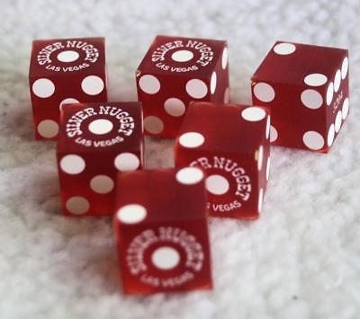 Lot of 6 Silver Nugget-Las Vegas Red Dice - Different Numbers