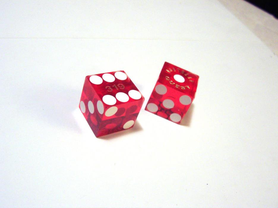 Pair of RED Dice Used in Play at NW Indian Casino