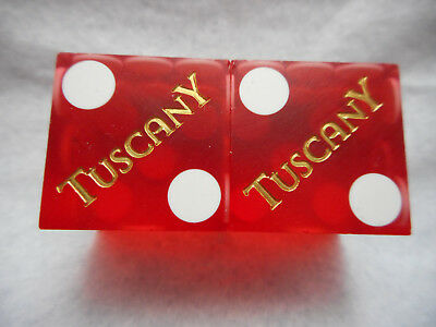 Pair of TUSCANY LV Casino Dice - Matte Red, #s 463