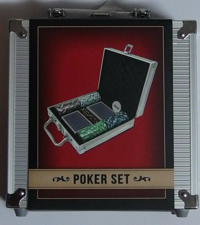 Samsonico USA - Deluxe Travel Poker Set - Silver