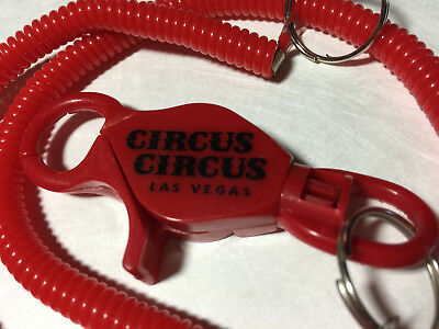 Circus Circus Las Vegas NV Red Players Club Card holder bungee cord keychain