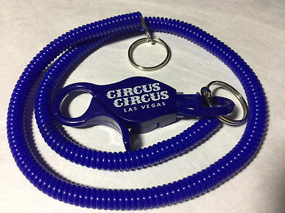 Circus Circus Las Vegas NV Dk Blue Players Club Card holder bungee cord keychain