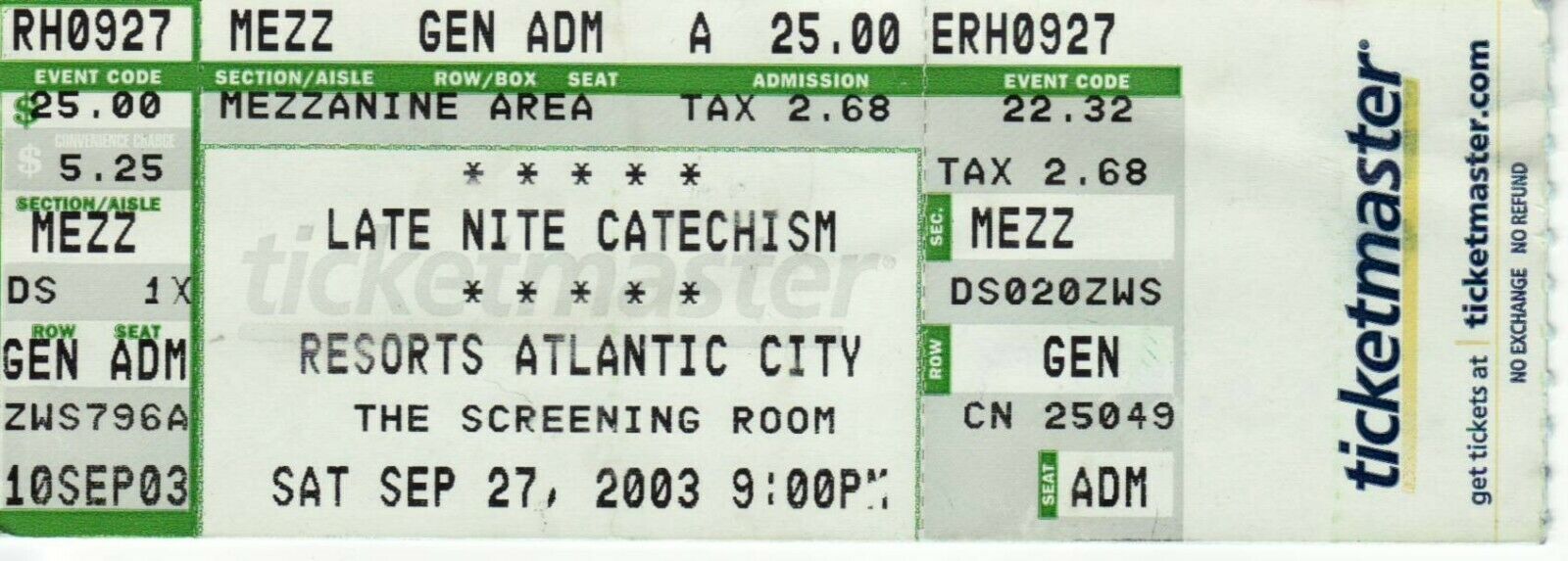 Late Nite Catechism, Resorts Hotel Casino, Atlantic City NJ Comedy show ticket