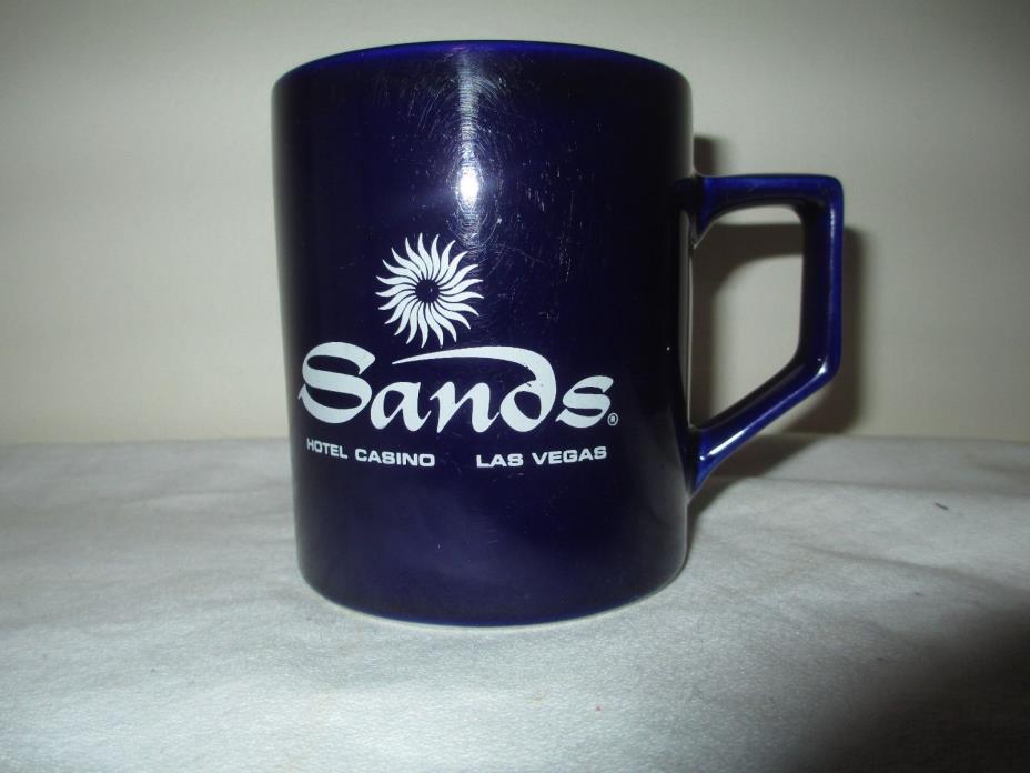 The SANDS Hotel Casino Las Vegas Coffee Mug!  Cobalt Blue w/ White lettering!