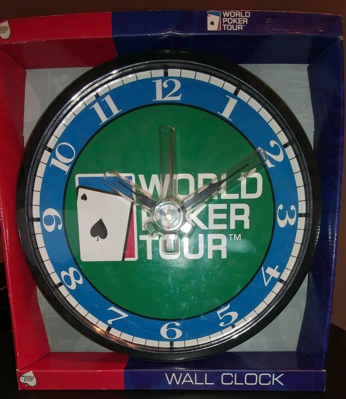 WORLD POKER TOUR WALL CLOCK  ~NEW IN BOX~