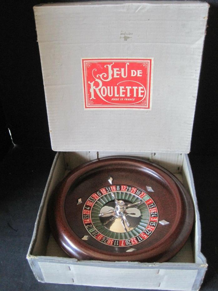 Vintage Paris French Jeu De Roulette Wheel France Gambling Casino Game With Box