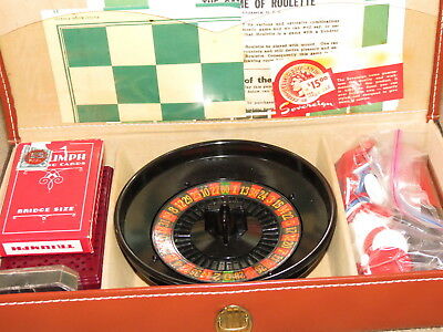 VERY NICE Josa Games mini roulette wheel, cribbage, cards, checkers, poker chips
