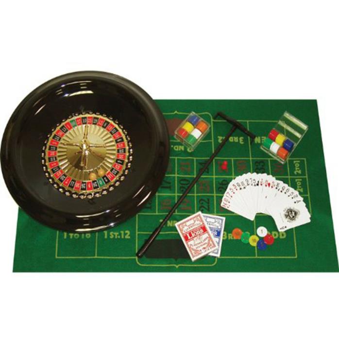Deluxe Roulette Set 16-Inch Wheel Spinning with Accessories Stamped Numbers New