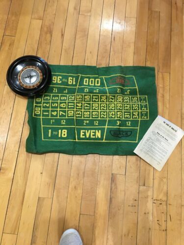 Vintage Roulette Wheel And Cloth:  Rottgames Made In USA