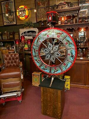 1920's HORSE RACING Reverse-Glass Gaming-Wheel with Oddsmaker 